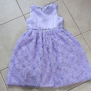 American Princess Lilac  Lavender Rosette Floral Dress, Girls Size 8